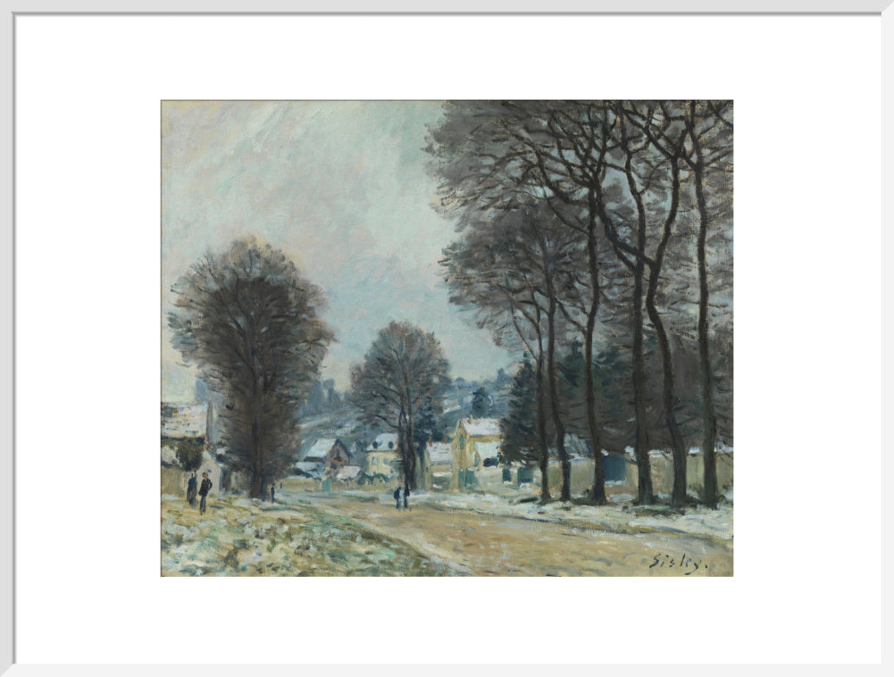 Snow at Louveciennes (art print, extra large, white)