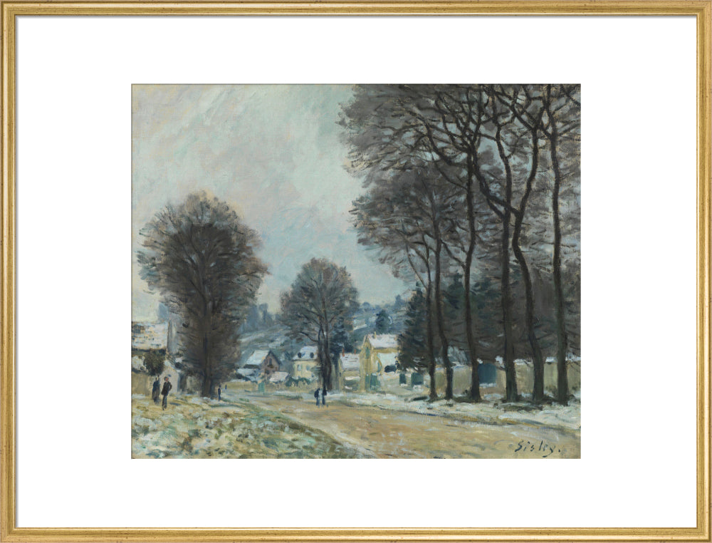 Snow at Louveciennes (art print, extra large, gold)