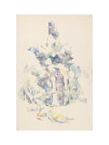 Statue under trees (art print, small, unframed)