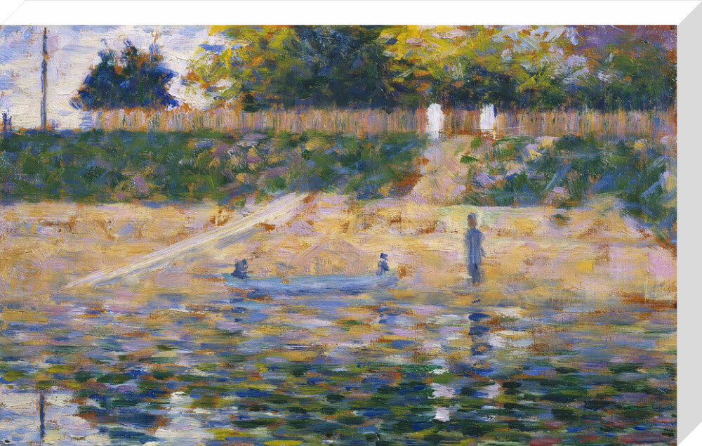 Boat by the Riverbank (stretched canvas, large, unframed)