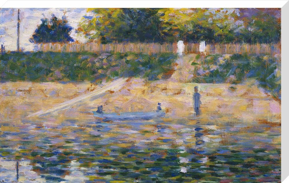 Boat by the Riverbank (stretched canvas, extra large, unframed)