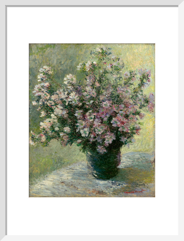 Vase of Flowers (art print, medium, white)