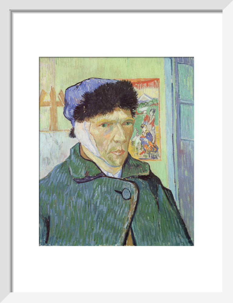 Self-Portrait with Bandaged Ear (art print, small, white)