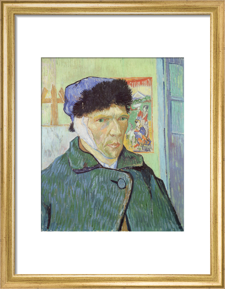 Self-Portrait with Bandaged Ear (art print, small, gold)