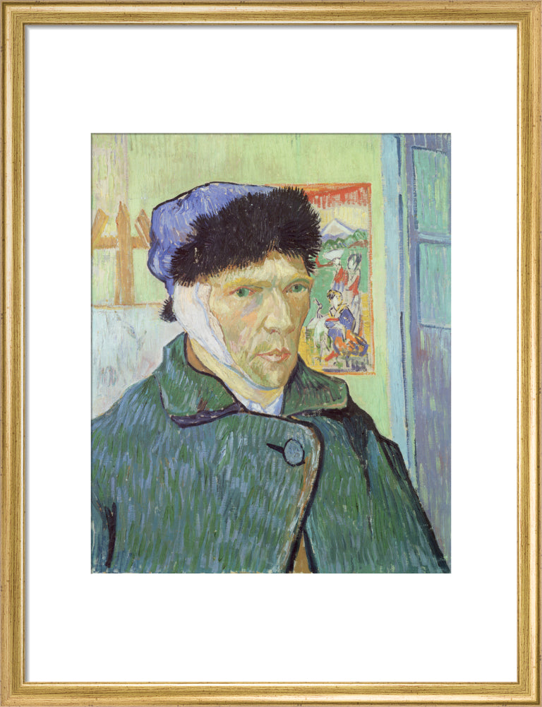 Self-Portrait with Bandaged Ear (art print, medium, gold)