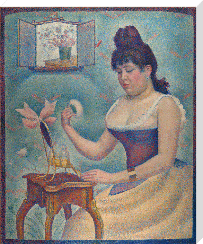 Young Woman Powdering Herself (stretched canvas, extra large, unframed)