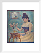 Load image into Gallery viewer, Young Woman Powdering Herself (art print, small, white)
