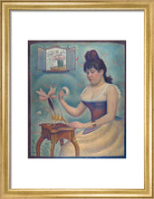 Load image into Gallery viewer, Young Woman Powdering Herself (art print, small, gold)
