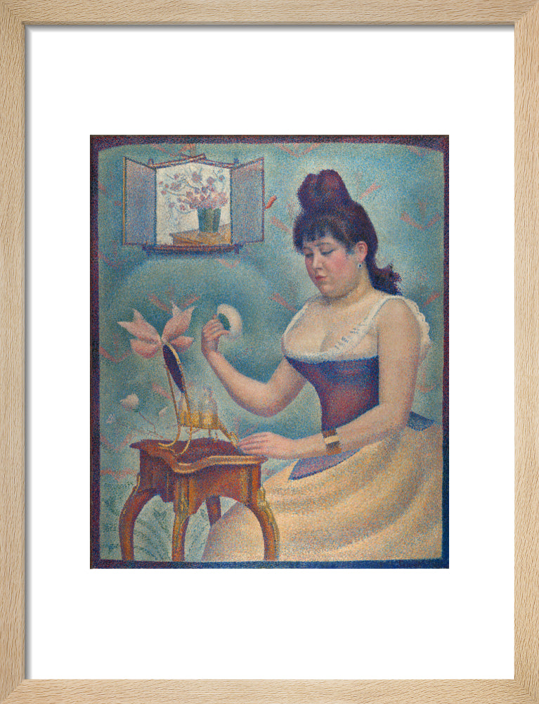 Young Woman Powdering Herself (art print, small, natural)