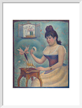 Load image into Gallery viewer, Young Woman Powdering Herself (art print, medium, white)
