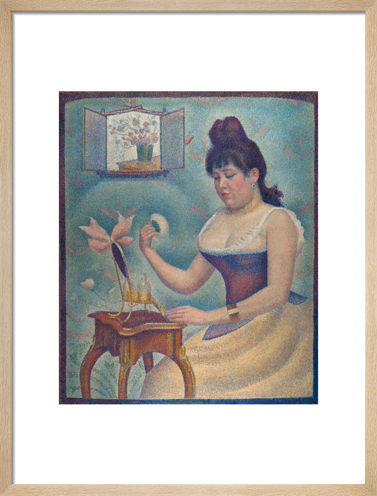 Young Woman Powdering Herself (art print, medium, natural)