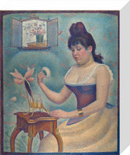 Load image into Gallery viewer, Young Woman Powdering Herself (stretched canvas, small, unframed)
