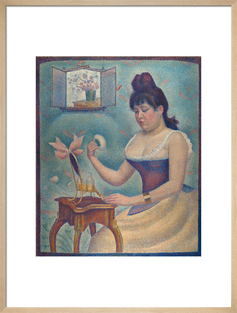 Young Woman Powdering Herself (art print, large, natural)