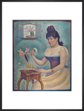 Load image into Gallery viewer, Young Woman Powdering Herself (art print, extra large, black)
