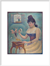 Load image into Gallery viewer, Young Woman Powdering Herself (art print, extra large, white)
