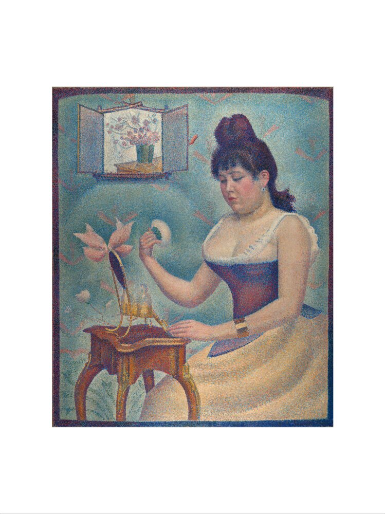 Young Woman Powdering Herself (art print, large, unframed)