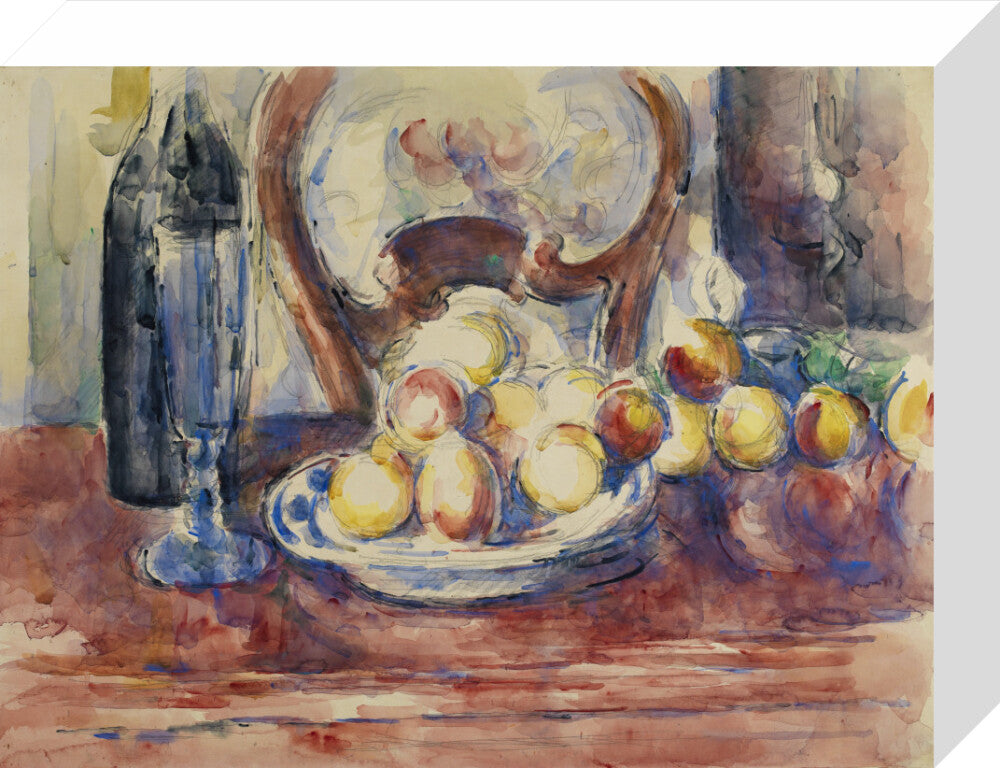 Apples, Bottle and Chairback (stretched canvas, small, unframed)