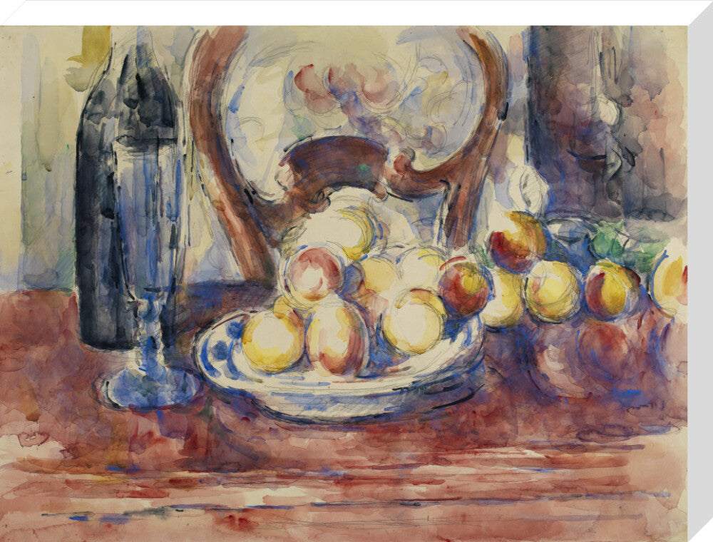 Apples, Bottle and Chairback (stretched canvas, large, unframed)