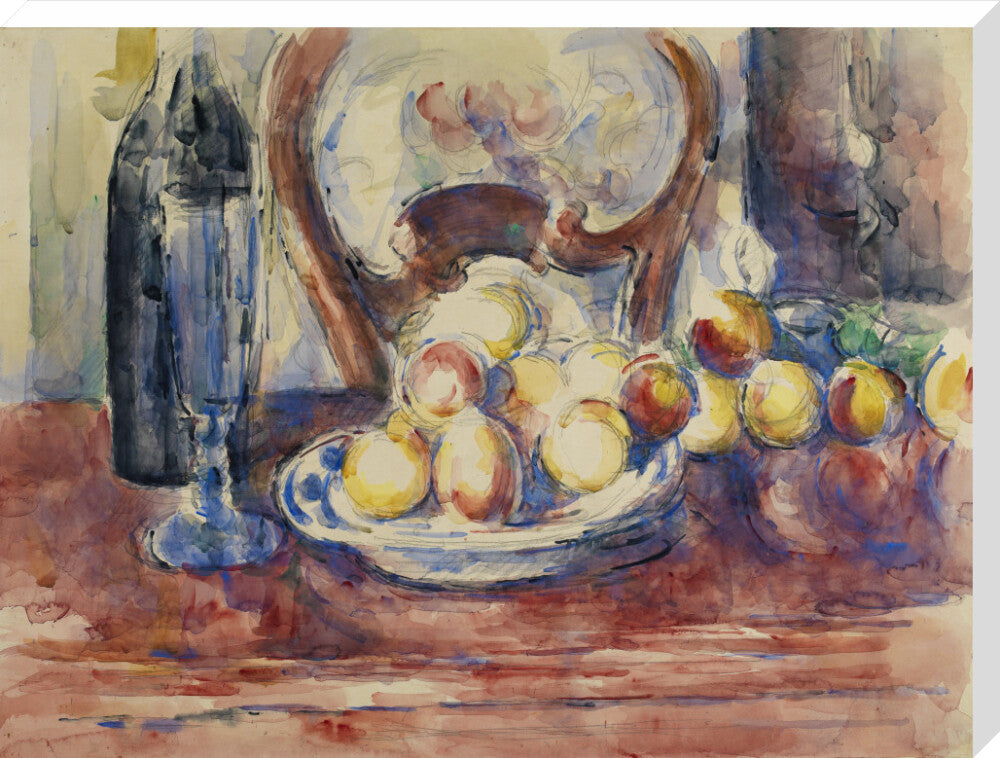 Apples, Bottle and Chairback (stretched canvas, extra large, unframed)