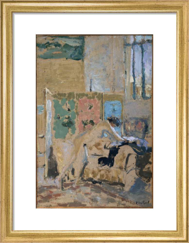 Interior with a Screen (art print, small, gold)