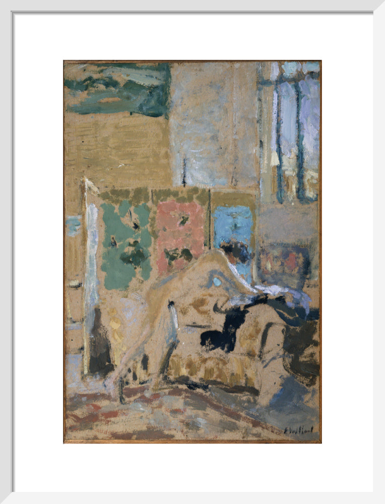 Interior with a Screen (art print, medium, white)