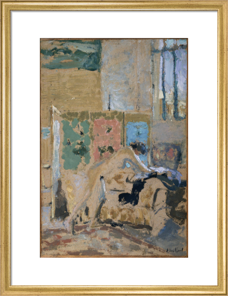 Interior with a Screen (art print, medium, gold)