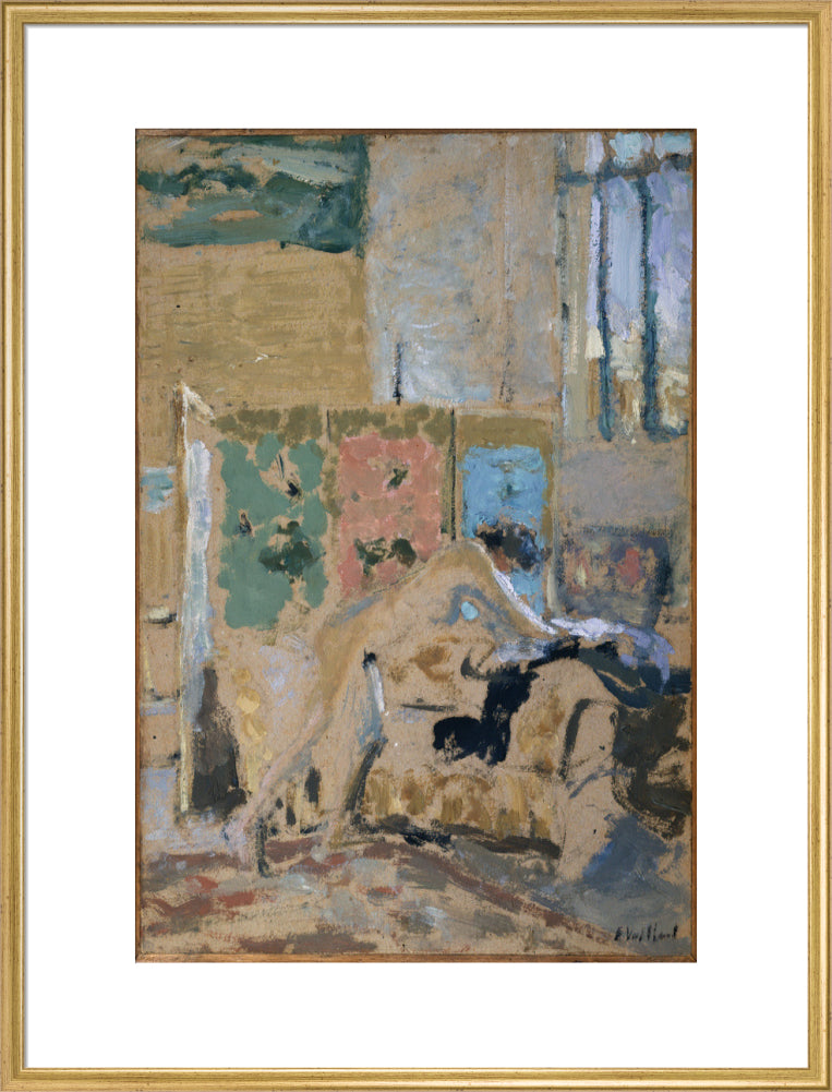 Interior with a Screen (art print, extra large, gold)