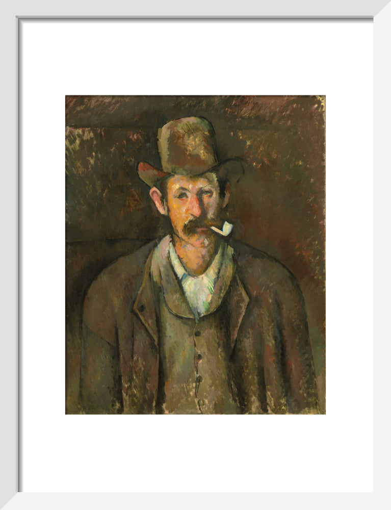 Man with a Pipe (art print, small, white)