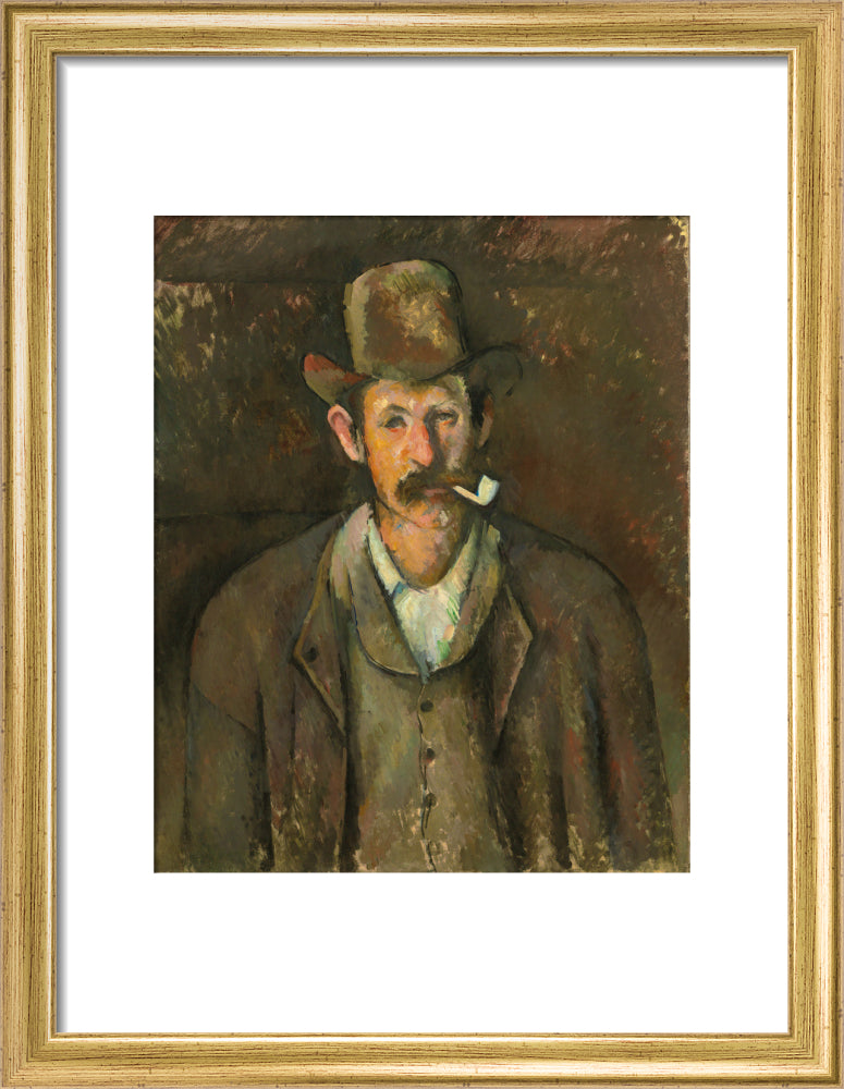 Man with a Pipe (art print, small, gold)