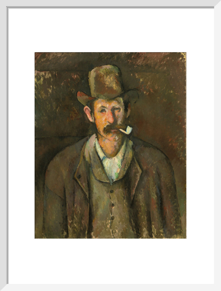 Man with a Pipe (art print, medium, white)