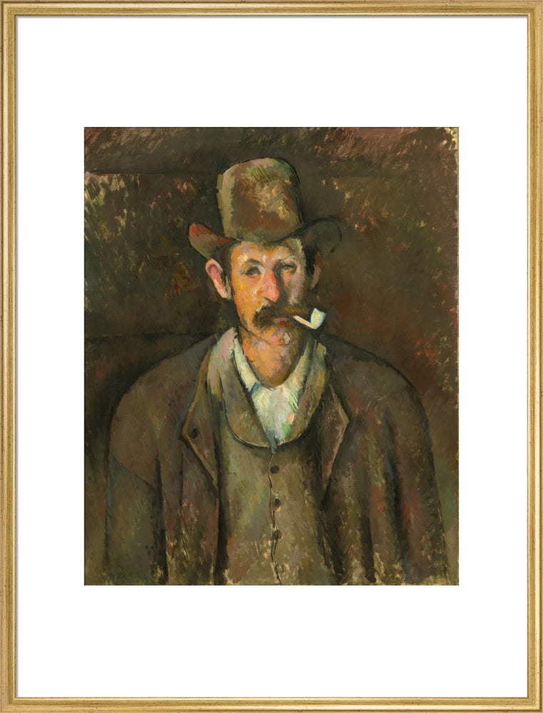 Man with a Pipe (art print, extra large, gold)