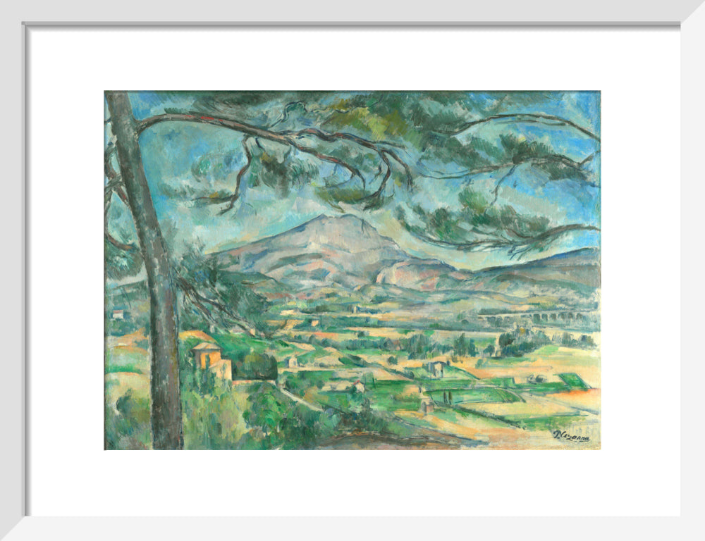 The Montagne Sainte-Victoire with Large Pine (art print, small, white)