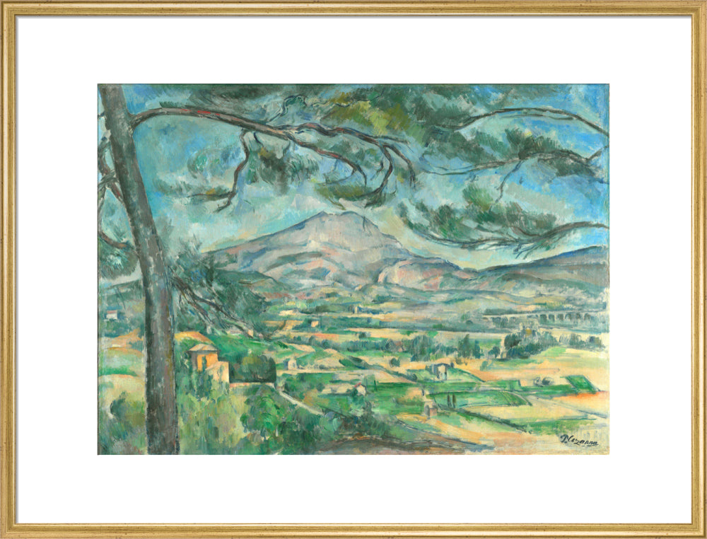 The Montagne Sainte-Victoire with Large Pine (art print, extra large, gold)