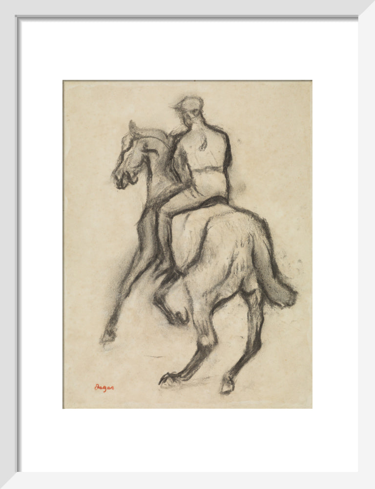 Man on Horseback (art print, small, white)