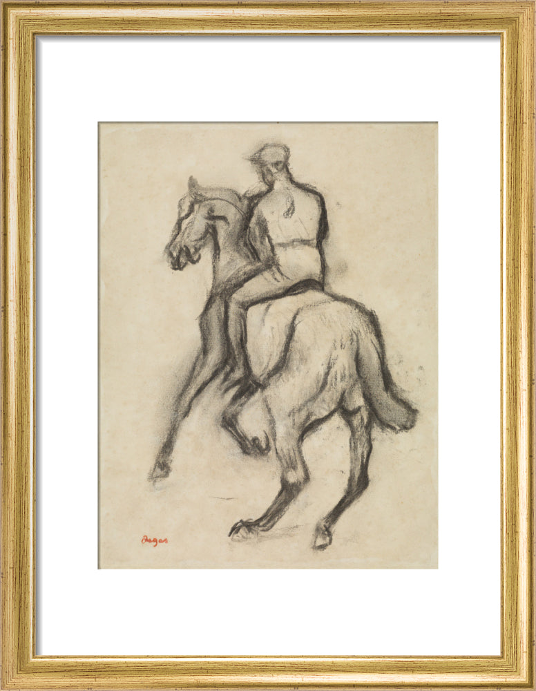 Man on Horseback (art print, small, gold)