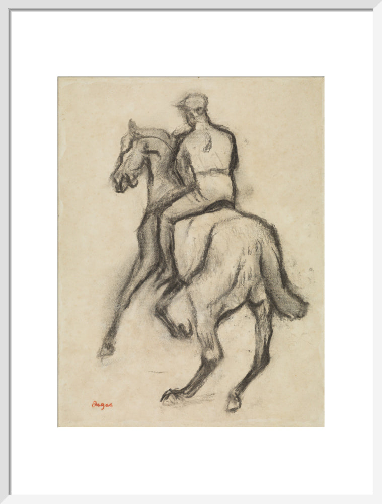 Man on Horseback (art print, large, white)