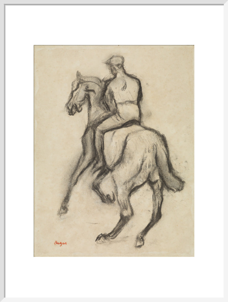 Man on Horseback (art print, extra large, white)
