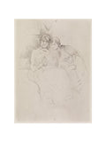 Berthe Morisot Drawing, with Her Daughter, 1889 (art print, small, unframed)