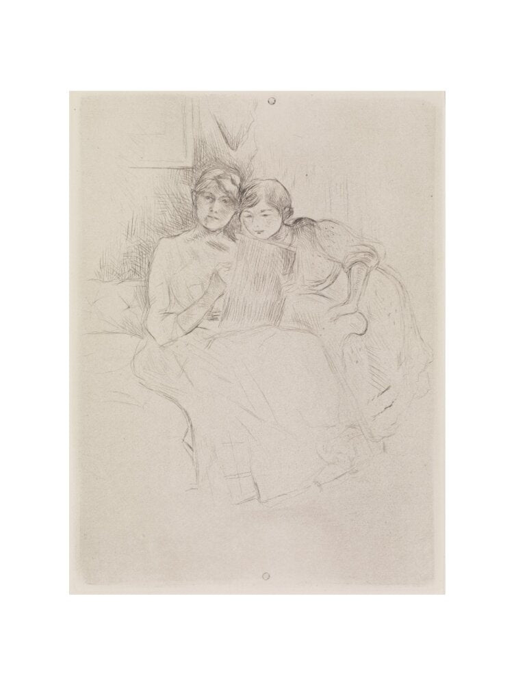 Berthe Morisot Drawing, with Her Daughter, 1889