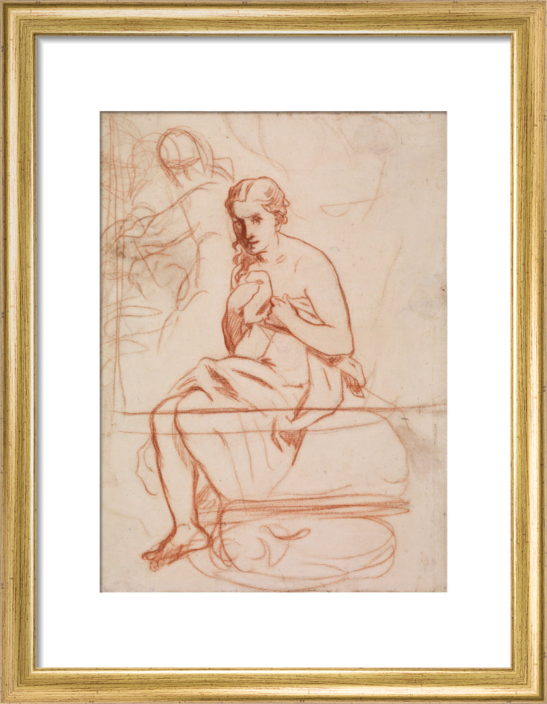 La toilette (art print, small, gold)