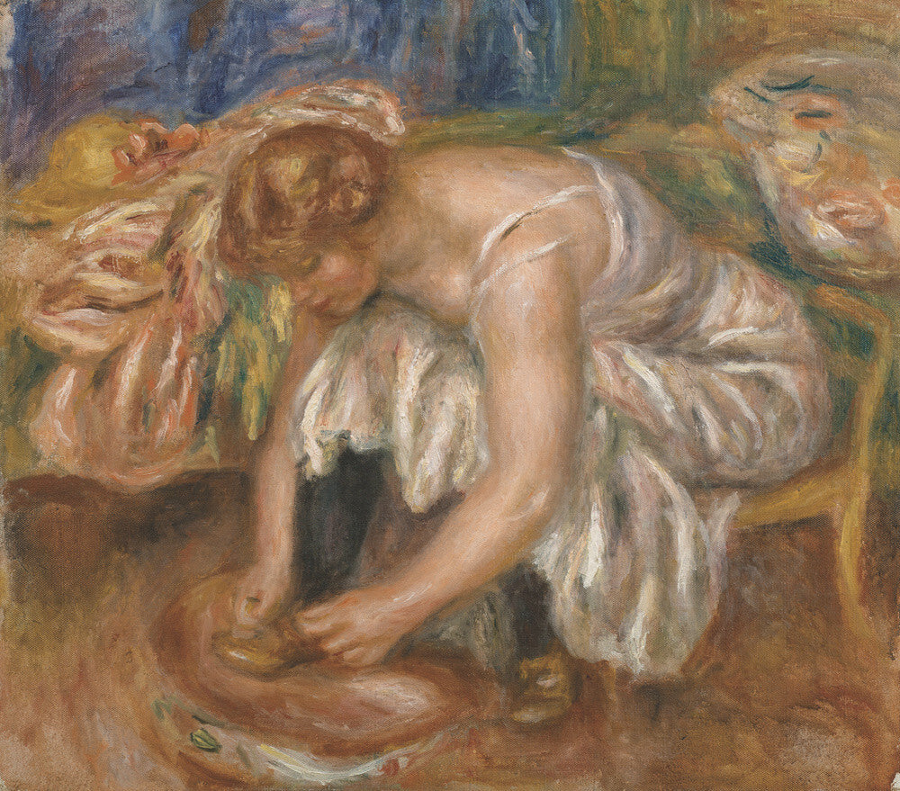 Woman Tying Her Shoe