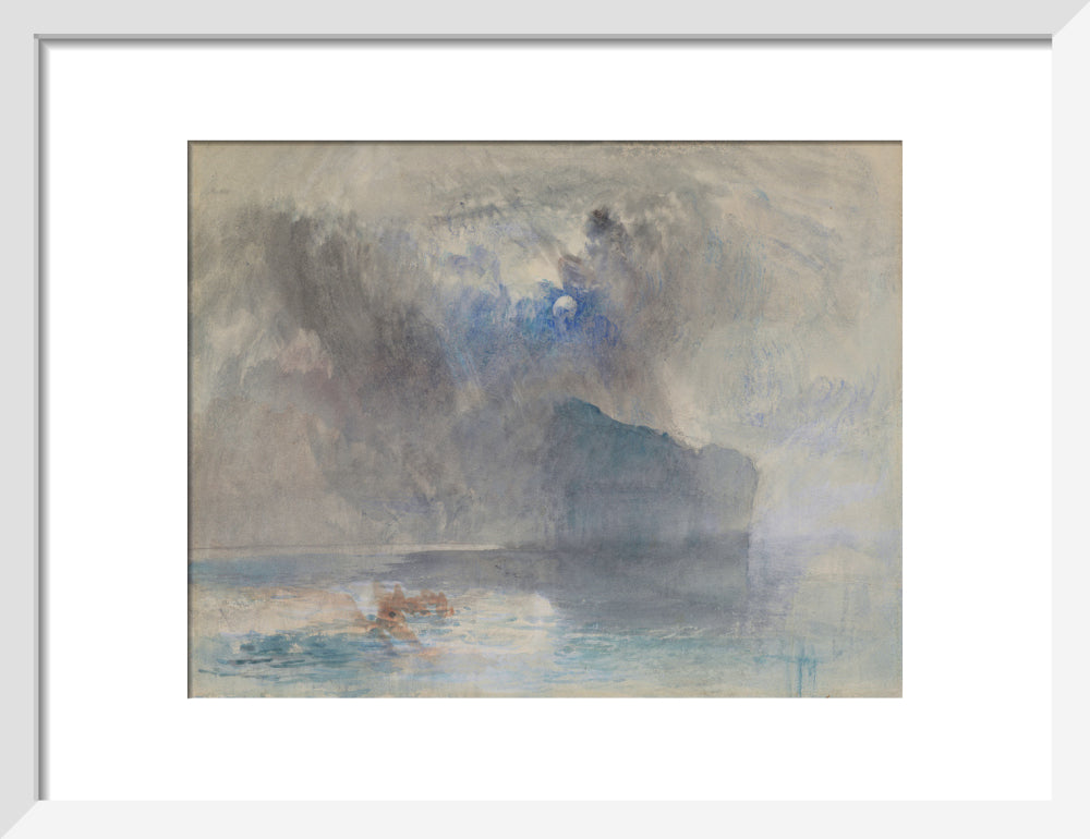 On Lake Lucerne looking towards Fluelen (art print, small, white)