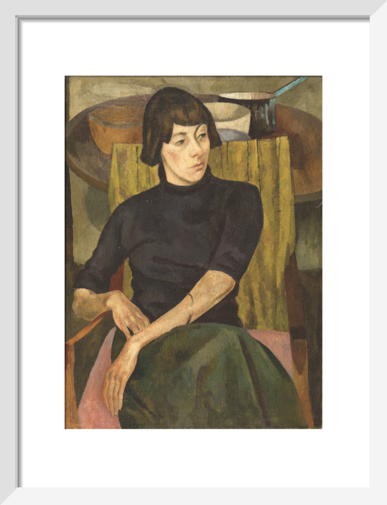 Portrait of Nina Hamnett (art print, small, white)