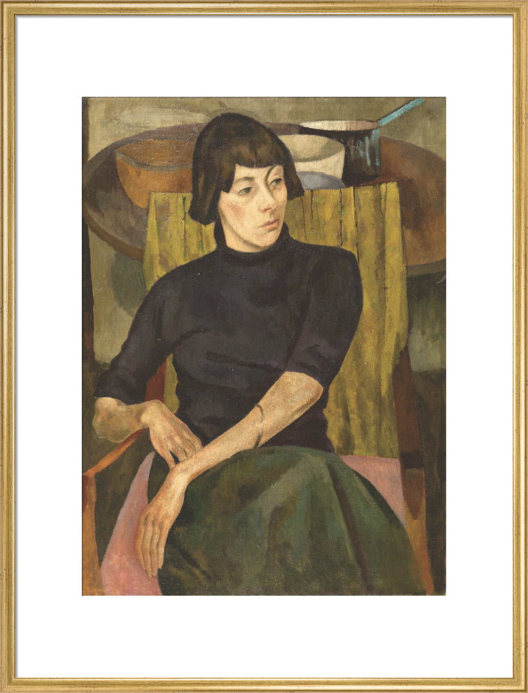 Portrait of Nina Hamnett (art print, extra large, gold)