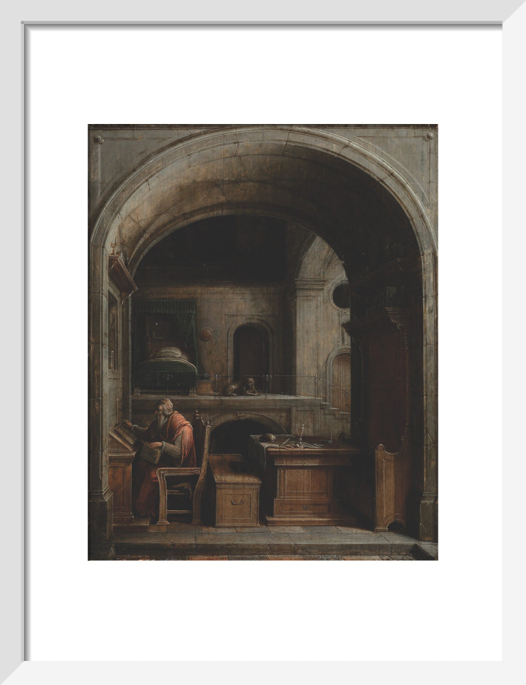 Saint Jerome in his Study (art print, small, white)