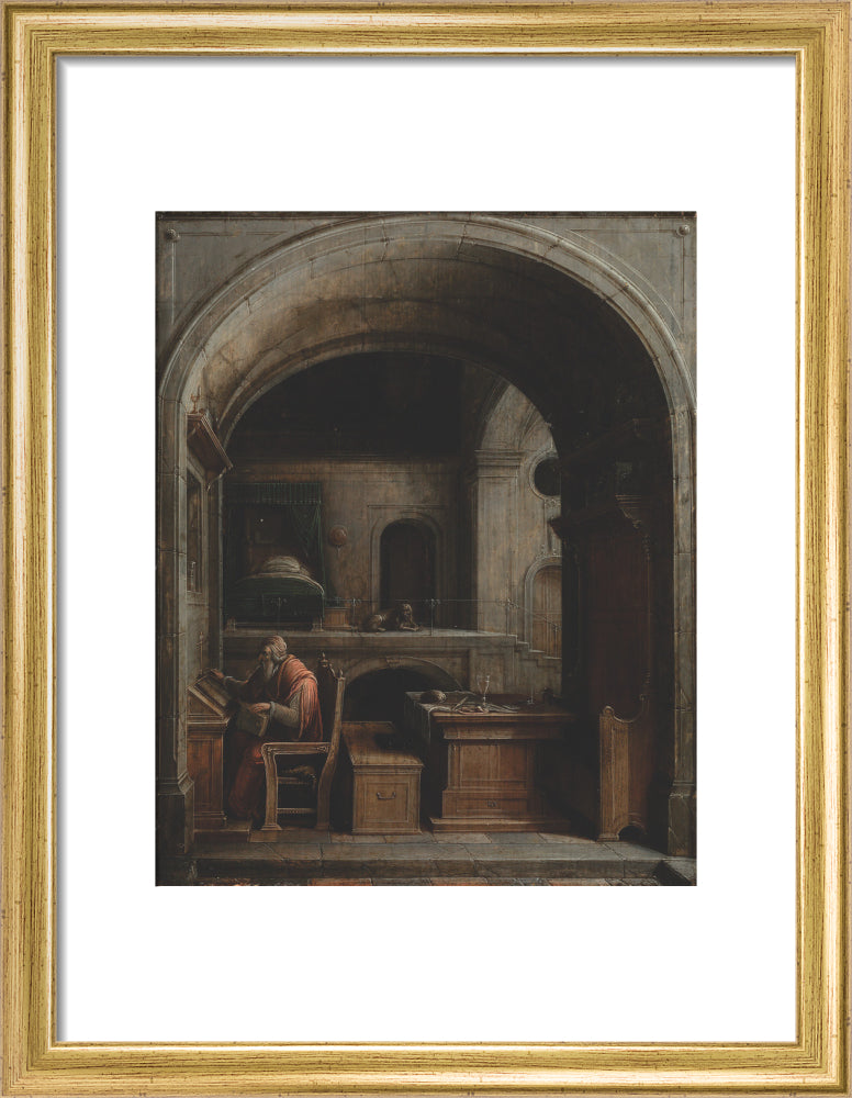Saint Jerome in his Study (art print, small, gold)