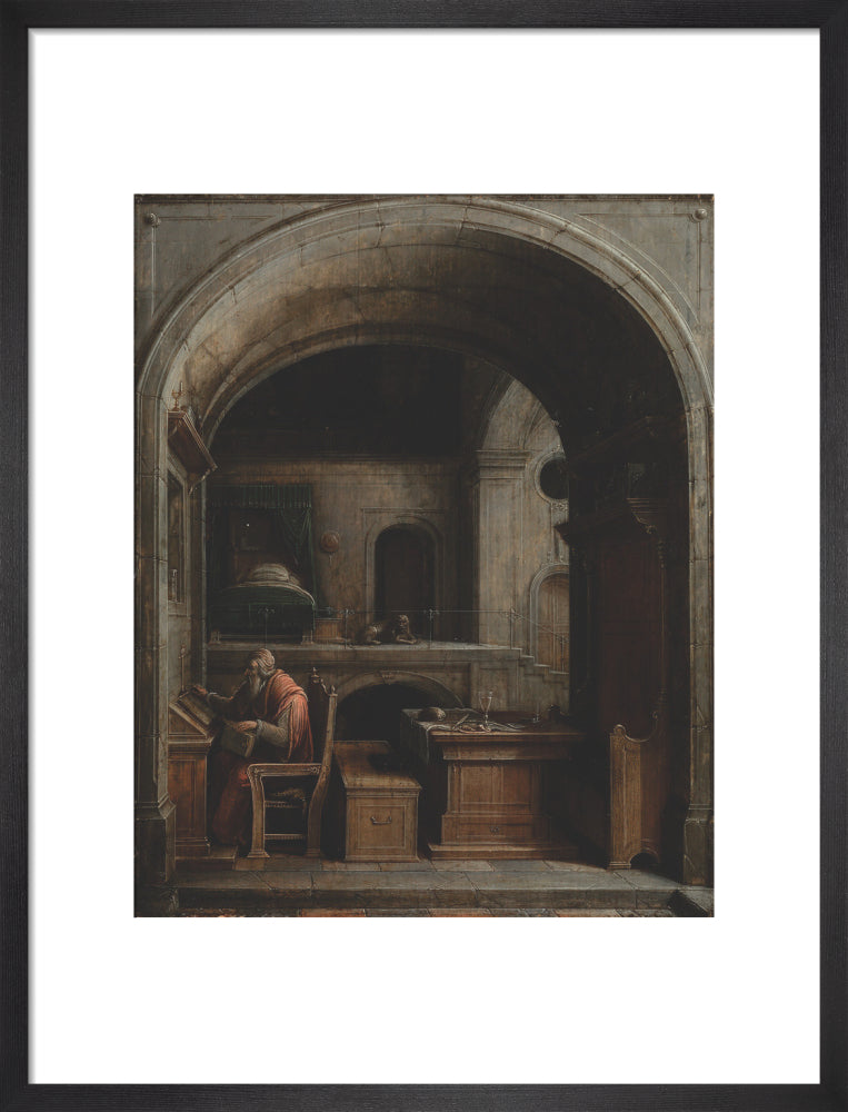 Saint Jerome in his Study (art print, medium, black)