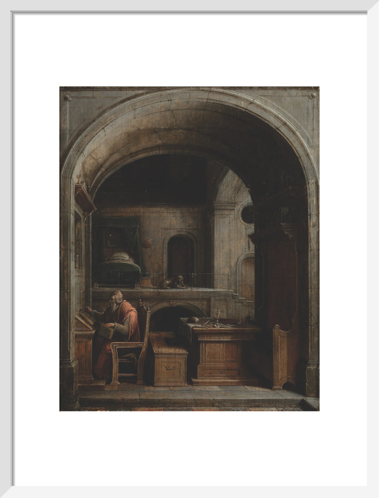 Saint Jerome in his Study (art print, medium, white)
