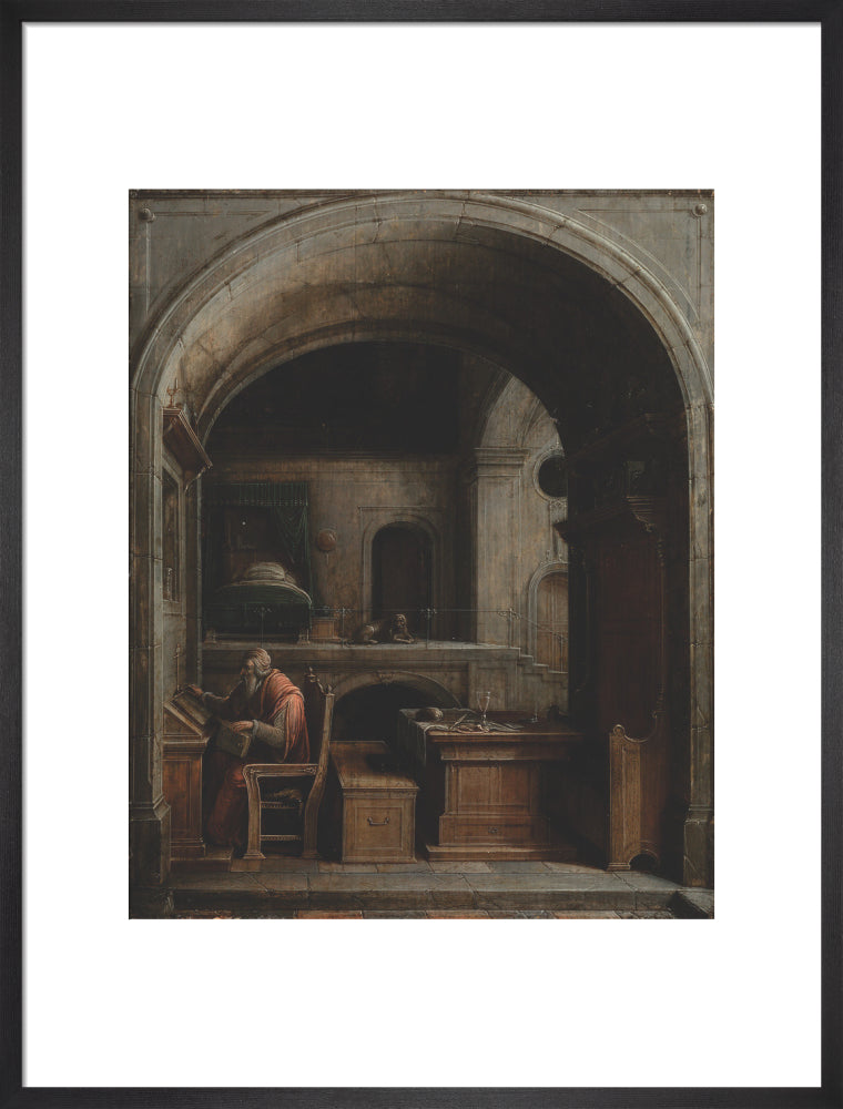 Saint Jerome in his Study (art print, large, black)
