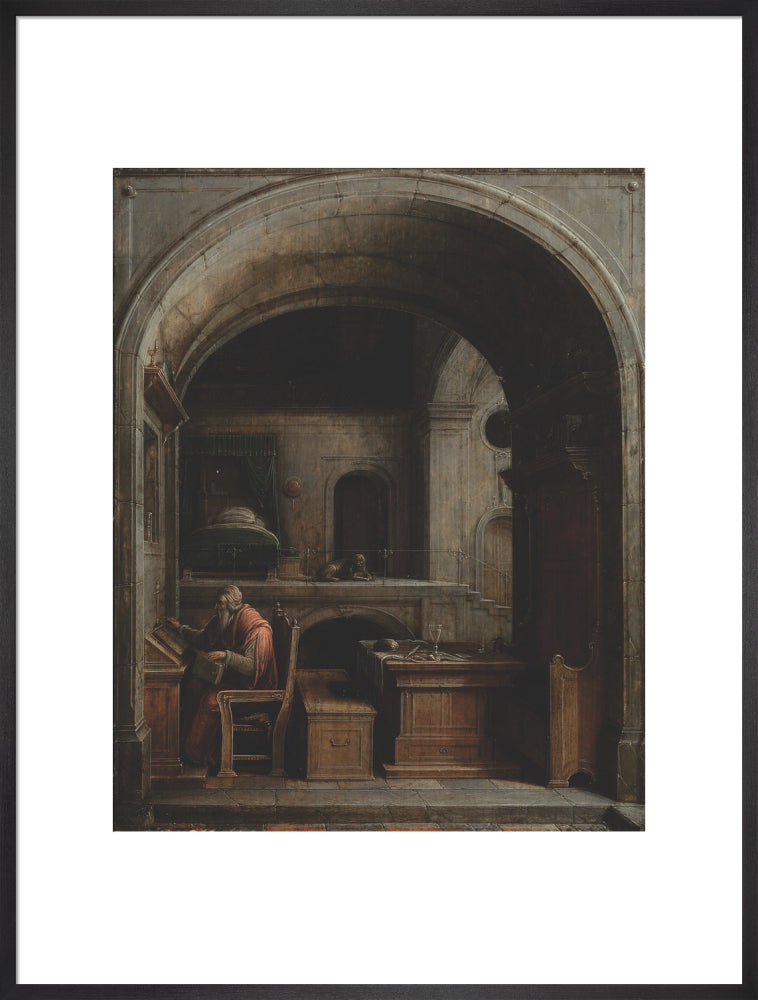 Saint Jerome in his Study (art print, extra large, black)